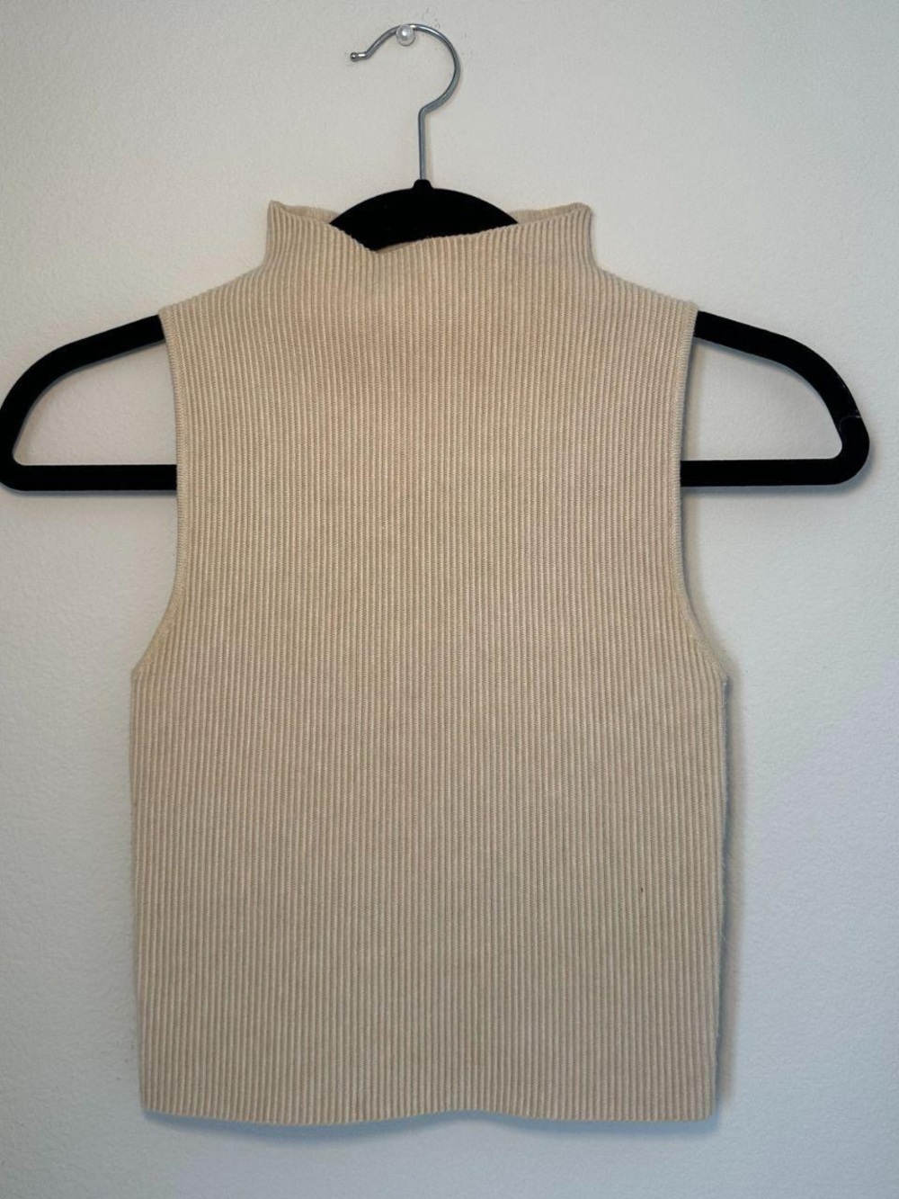 Nordstrom Abound Tan Mock Neck Ribbed Tank Top